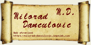 Milorad Dančulović vizit kartica